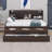 Brona Full Size Wooden Captain Bed with Built-in Bookshelves, Three Storage Drawers and Trundle-831888004
