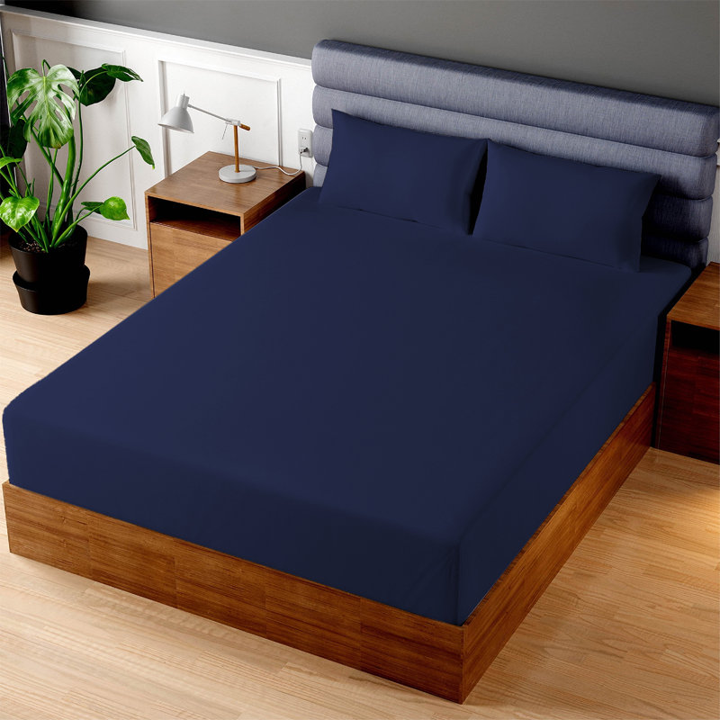 Très grand drap-housse très grand 40 cm - ultra doux, respirant et infroissable, Bleu marine