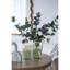 S / 2 vases décoratifs en verre vert avec motifs de visage