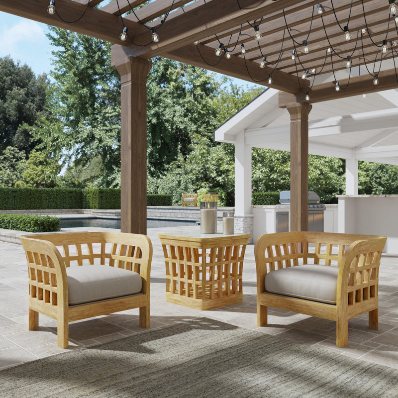 Sage Teak Patio Chair with Cushions