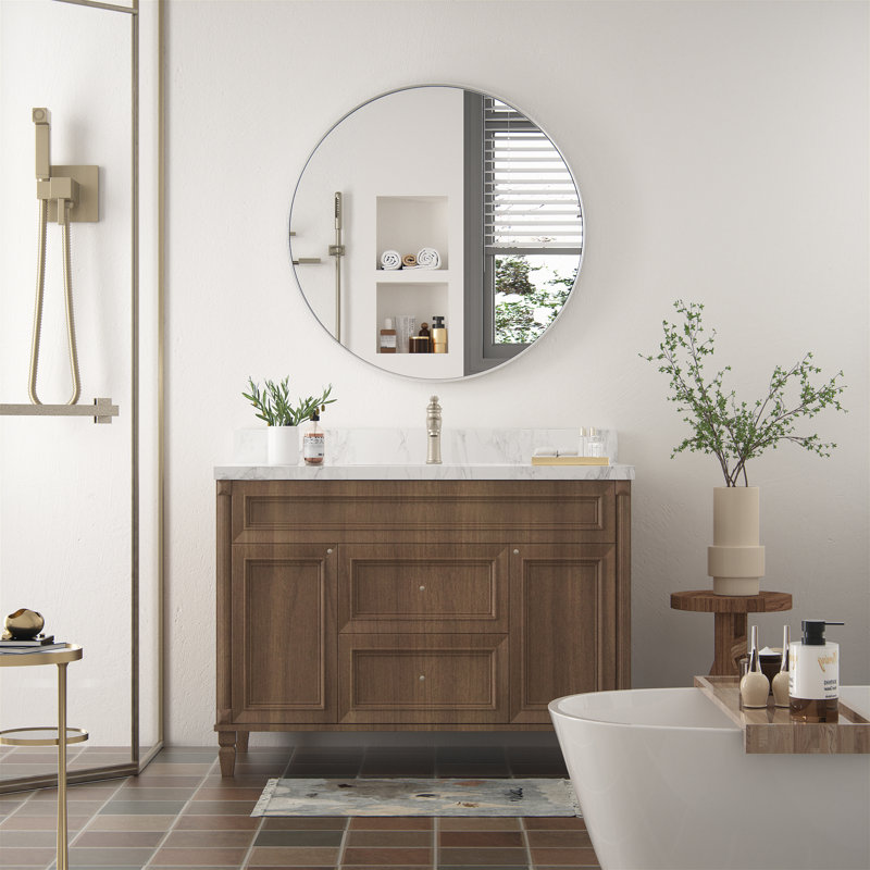 Miroir de salle de bain Alysan, 24" X 24", Argent