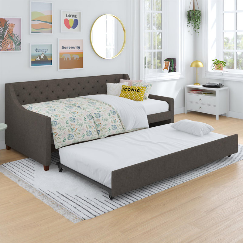 Lit de jour simple avec couchette Her Majesty, Gris