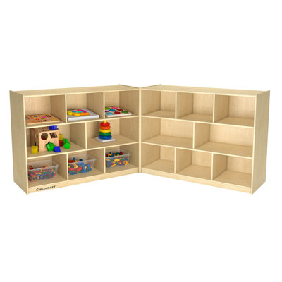 16 Compartment Manufactured Wood Shelving Unit