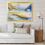 Paysage avec montagne bleue et rivière - Peinture sur toile-67438777-67438788