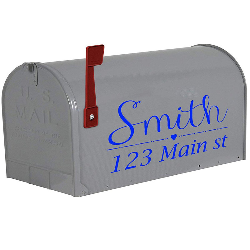 Couvercle de boîte aux lettres personnalisé autocollant, Bleu, Oui