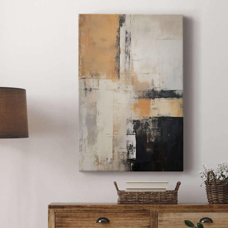 Série ABSTRACT CCCCL XXII - Toile tendue avec châssis de qualité supérieure - Prêt à être accroché, H 48 po x l 32 po
