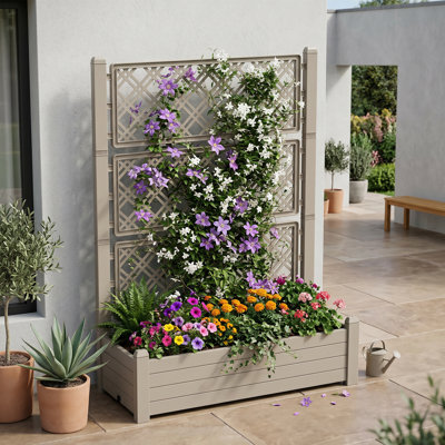 Raised Garden Bed，Planter Box with Trellis