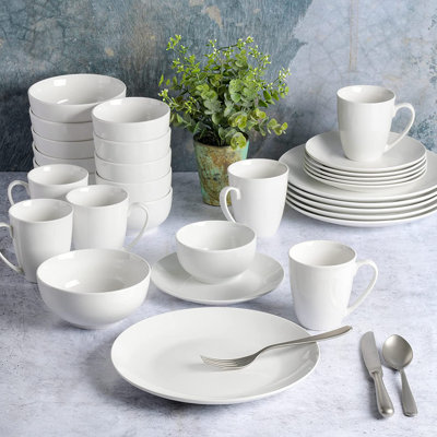Gibson Home Ogalla 30 Piece Porcelain Coupe Dinnerware Set - 92889.30RM