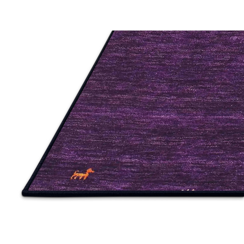Tapis de zone mauve contemporaine Jabes, Rectangle 8 pi x 10 pi