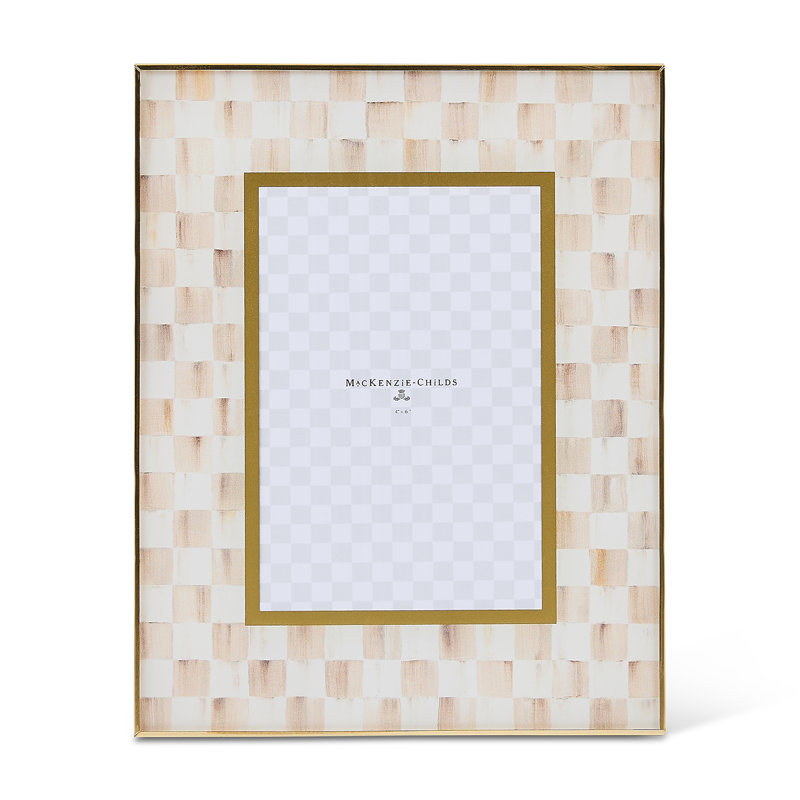 Mocha Check Glass Frame, 4" W X 6" H