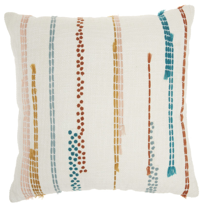 Striped Cotton Throw Pillow