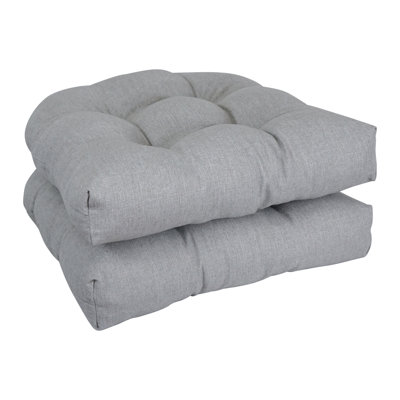 19-Inch Rounded Back Woven Olefin Outdoor Chair Cushions  (Set Of 2)