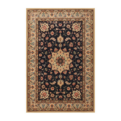 Tapis traditionnel noir / ivoire Cotillard