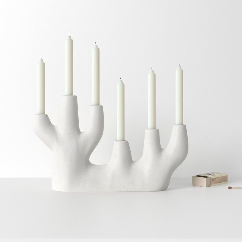 Baja 8.75'' H Concrete / Cement Tabletop Candlestick