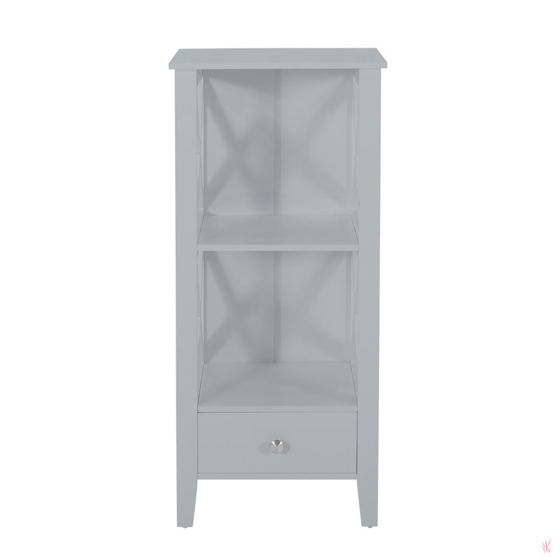 Armoire de salle de bain autoportante l 15,75 po x H 36,5 po x P 12,5 po Yarissa, Gris