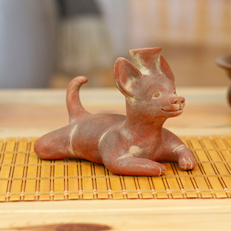 Sculpture en céramique xoloitzcuintli companion Zhane
