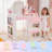 Kids MDF Vanity Table Set  In White And Pink With 1 Drawer And Storage Rack