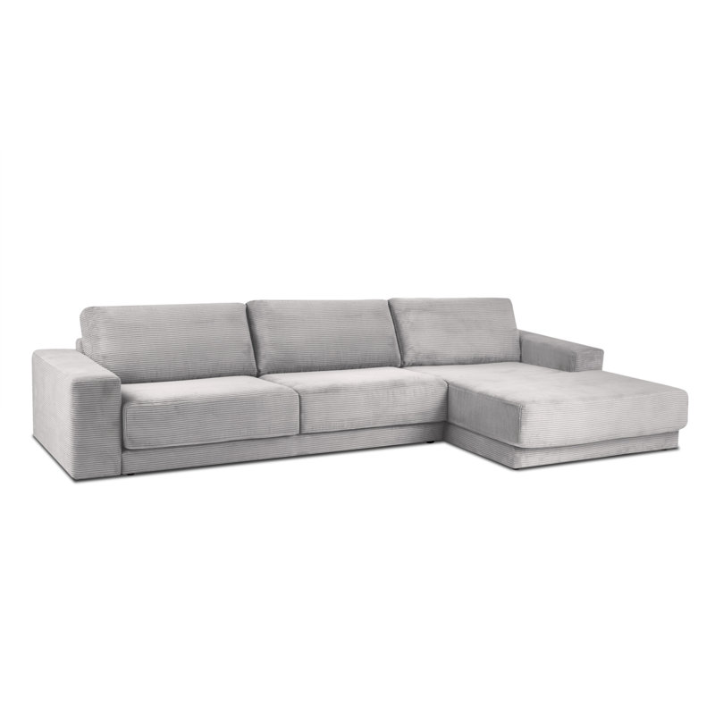Donatella 6 Seater Sofa Bed, Light Grey Corduroy, Right Hand Facing