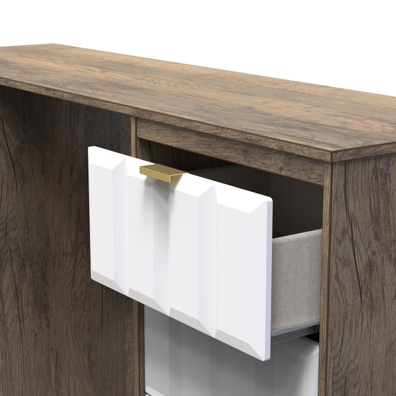Besian Dressing Table, White Matt/Vintage Oak