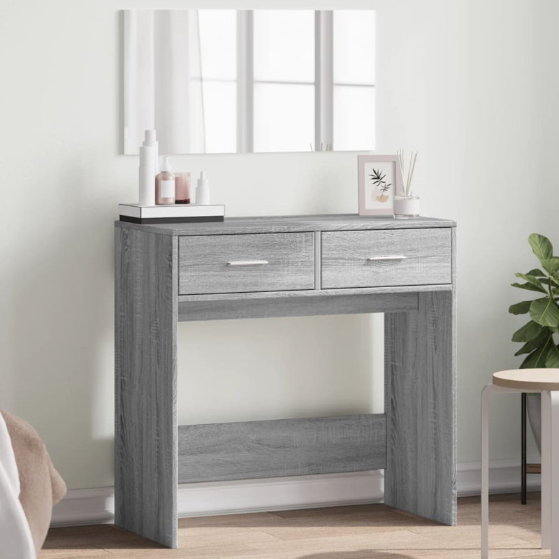 Patrizia Dressing Table with Mirror, Grey Sonoma
