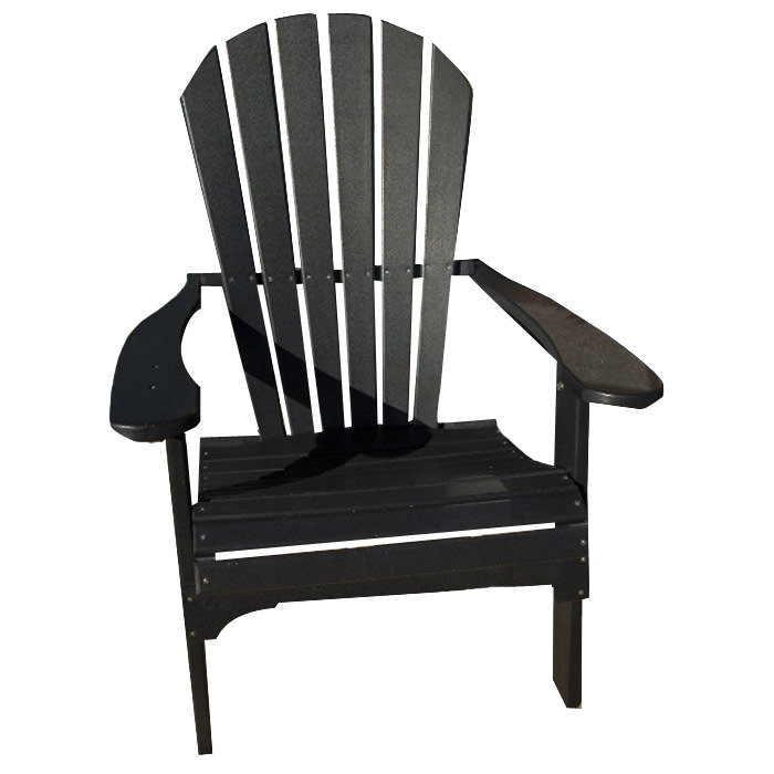 Chaise Adirondack pliante Ansel - Mobilier d'extérieur en poly, Noir
