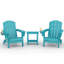 2 chaises Adirondack avec table d'appoint, chaises de patio en bois HDPE toutes saisons avec porte-gobelet, bleu lac