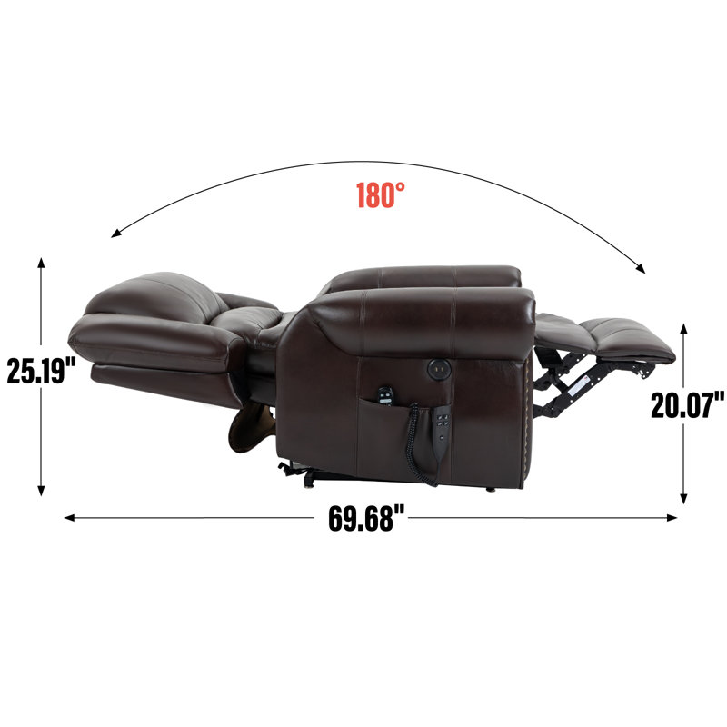 Fauteuil inclinable électrique Eysan, Cuir noir