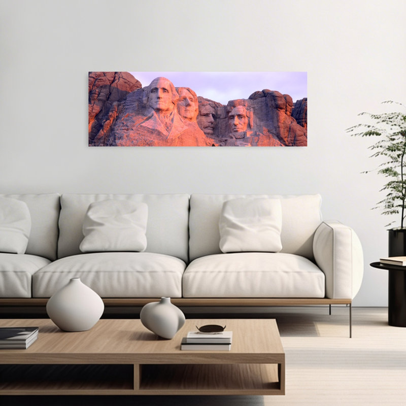 Mont Rushmore, Dakota du Sud, États-Unis, art contemporain, art mural, H 16 po x l 48 po