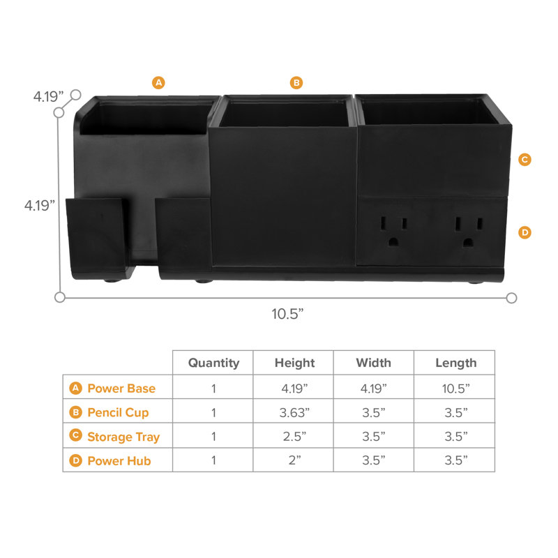 Areebah Plastic Desk Organizer
