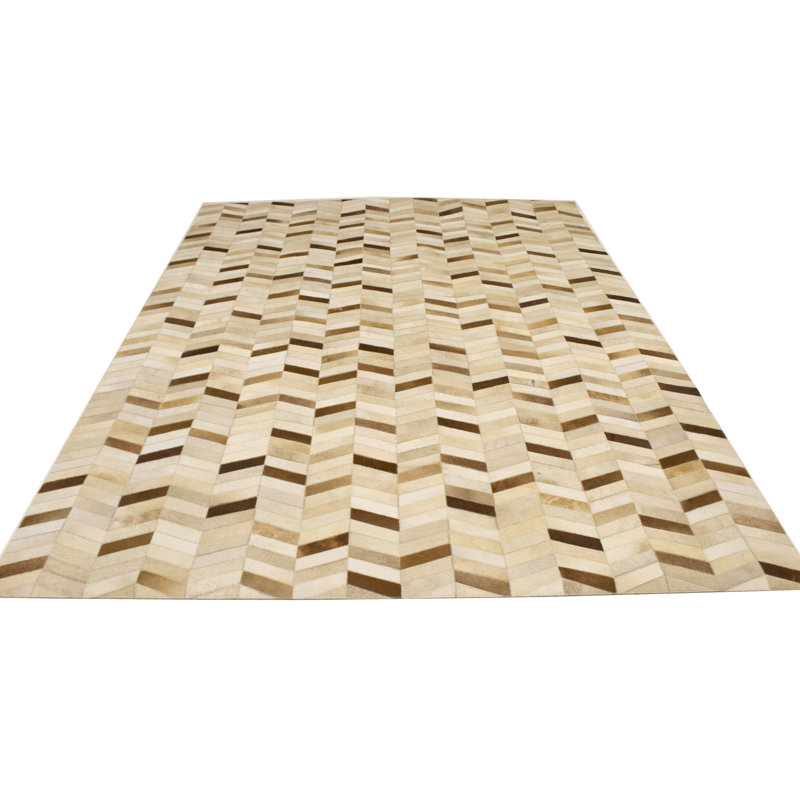 Tapis brun moderne en similicuir 8X10
