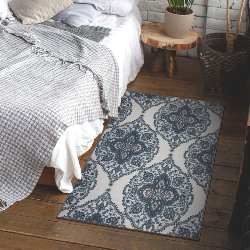 Non-Slip Medallion Area Rug For Living Room, Hallway, Entryway Rug, Rectangle 3'3'' x 5'