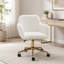 Chaise de bureau moderne pivotante à 360 ° en tissu moderne avec pieds en métal doré et roulettes universelles pour l'intérieur