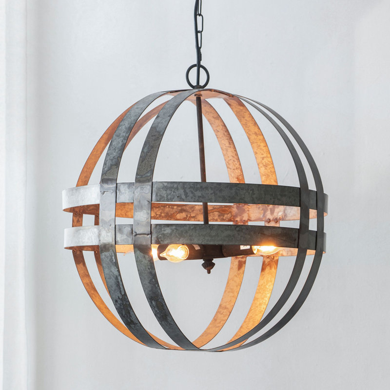 4 - Light Galvanized Chandelier