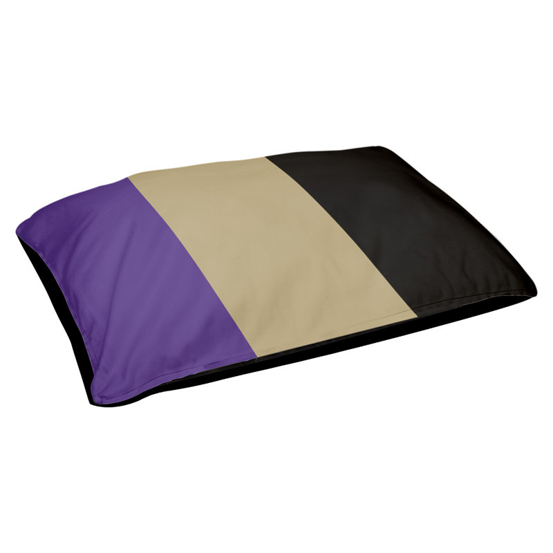Coussin de lit pour chien Cincinnati, Grand (l 40 po x P 30 po x H 6,5 po), Mauve / doré / noir