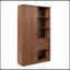 Armoire haute avec porte cannelée, 2 tiroirs et tablettes ouvertes