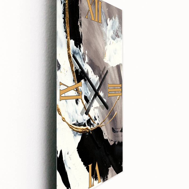 Horloge murale moderne Glam Painted Arcs II, Grand
