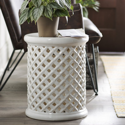 Antigonos Ceramic Accent Stool