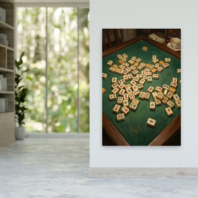 Mahjong Tiles And Money Traditional Vintage Wall Art