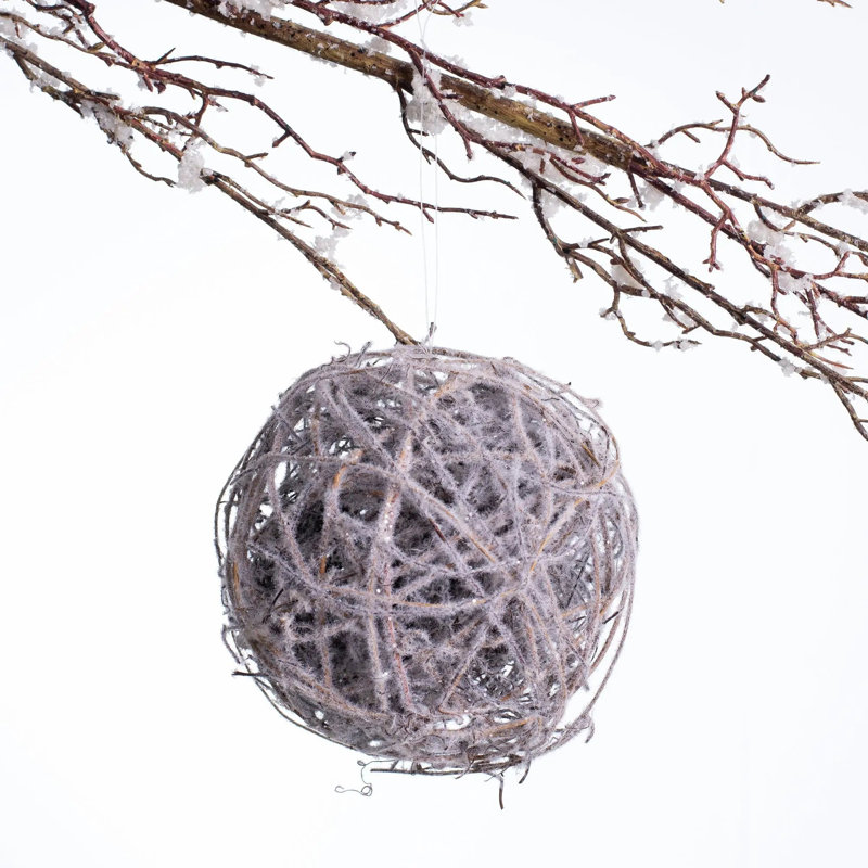 Boule de Noël givrée en forme de vigne - Grande 15 cm