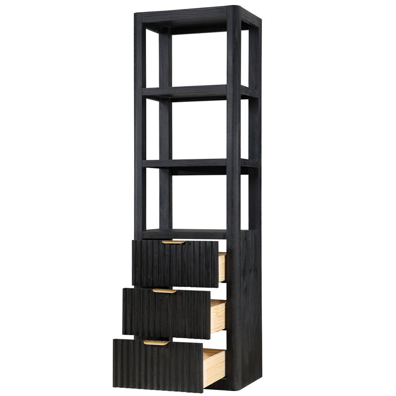 Armoire à linge sur pied Adela, Noir