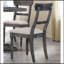 Ensemble de 2 chaises de salle à manger avec coussin de siège rembourré, brun clair et gris patiné