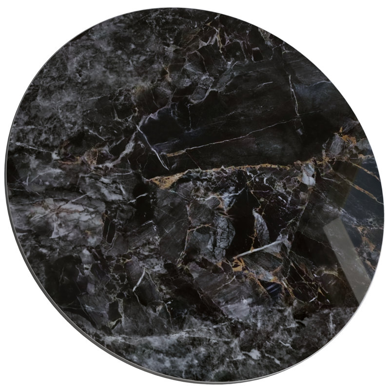 Round Gloss Black Sintered Stone Table Top – Diy Replacement & Cover For Coffee Tables, Outdoor Patio Furniture