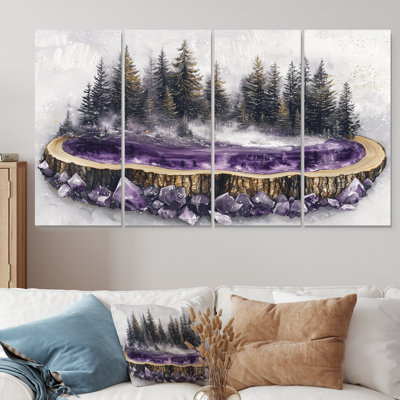 Palominas - Art mural forêt - décoration murale traditionnelle 4 pièces