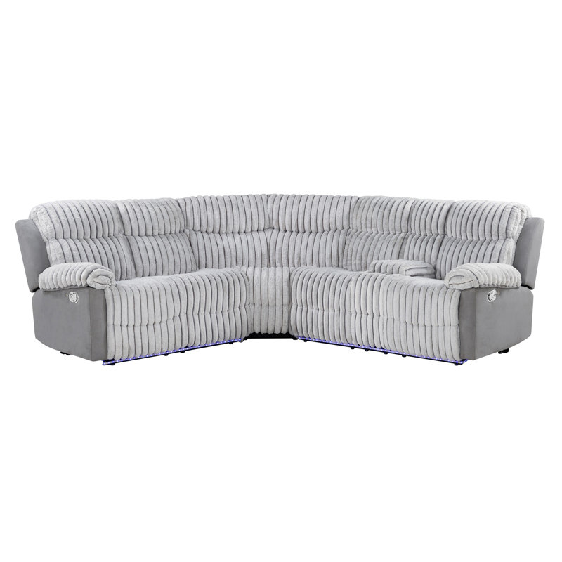 Bruni Grey Sectional With LED
