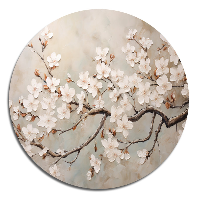 Arvilla - art floral rond en métal, H 29 po x l 29 po