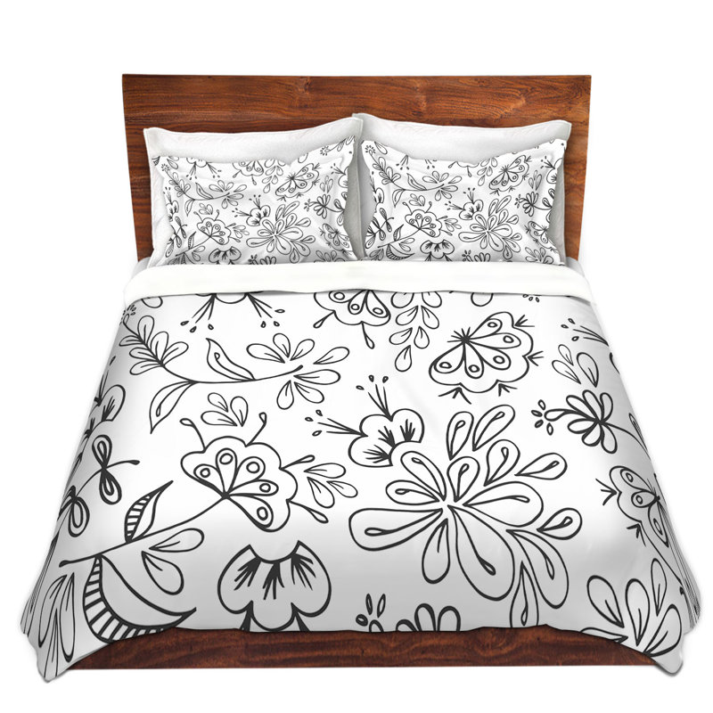 Farmhouse / Country Duvet Cover, Black, Twin Duvet Cover + 1 Standard Sham