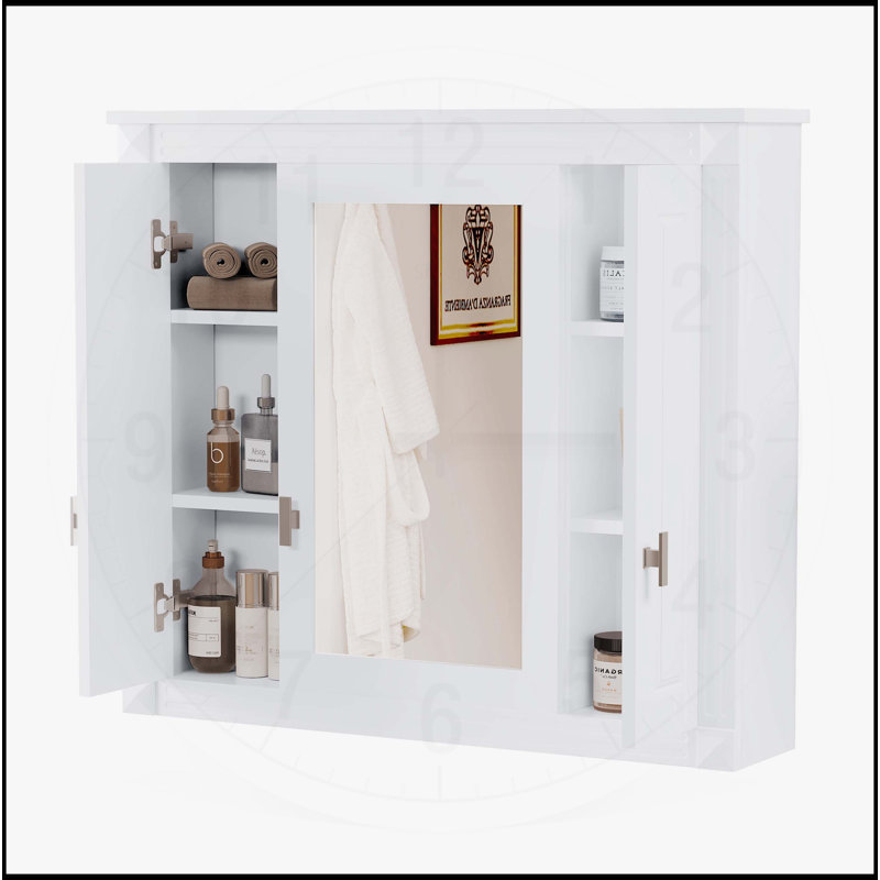 Armoire de salle de bain murale polyvalente avec plusieurs tablettes et un design élégant