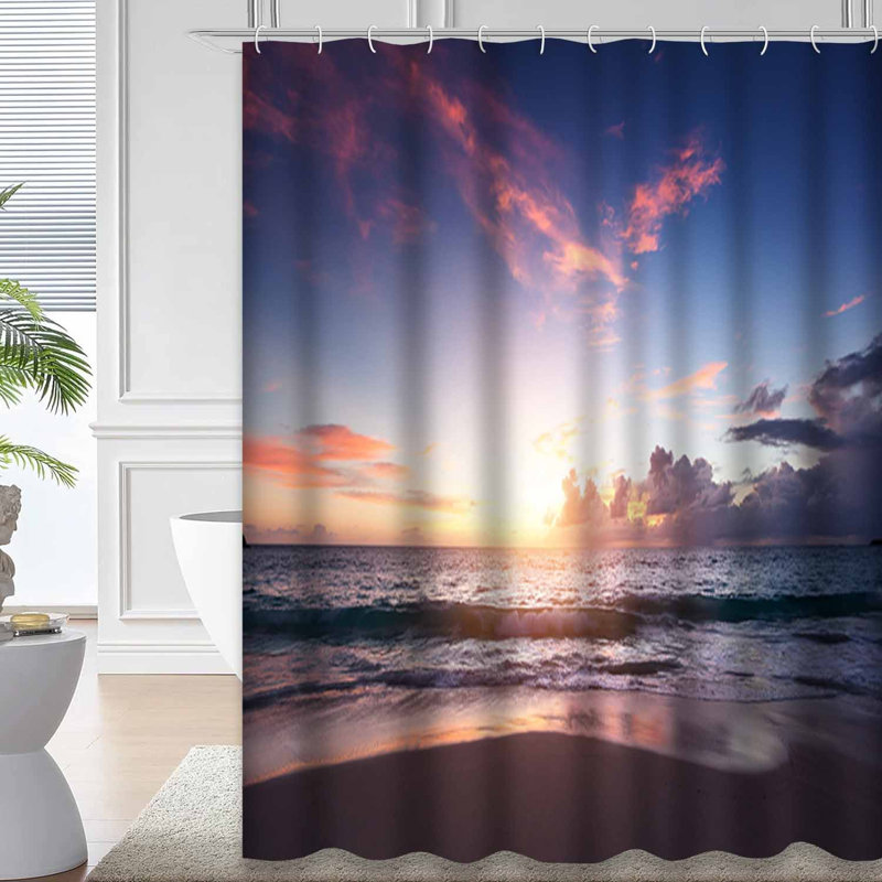 Rideau de douche Sunset Beach, L 72 po x l 78 po
