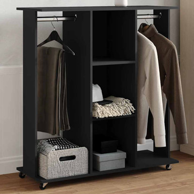 Wardrobe With Wheels 102X38x110 Cm Engineered Wood