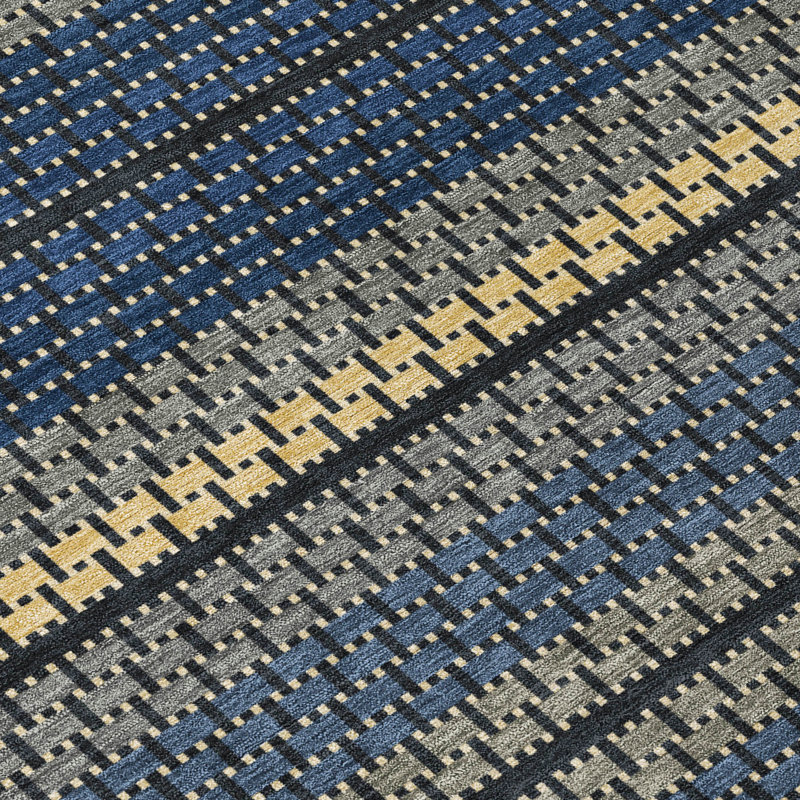 Machine Washable Indoor/Outdoor Lockway ACN2427 Stripes Rug, Runner 2'3" x 7'6"